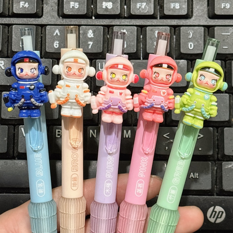 茉莉宇航员的笔可爱卡通高颜值中性笔ins女生刷题笔防疲劳圆珠笔5