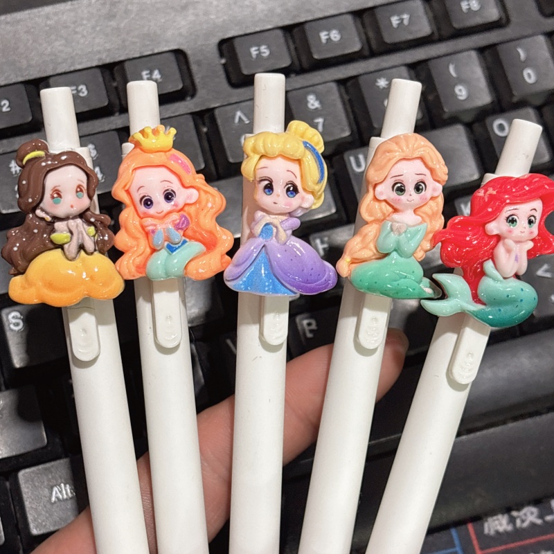 美人鱼白雪公主按动中性笔黑色