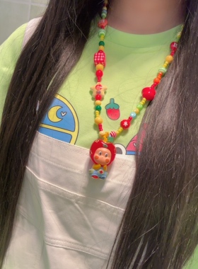 原创泡泡玛特星星人改娃可爱拉布布星之卡比可爱卡通多巴胺项链女