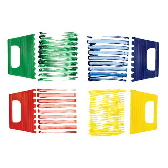 4色塑料刮板幼儿园玩沙子画刷