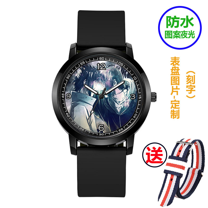 火影忍者手表写轮眼万花筒卡卡西佐助鸣人宇智波鼬学生电子石英表