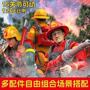 爆款仿真兵人消防员手办玩具士兵手脚可动军人模型手办可动人偶