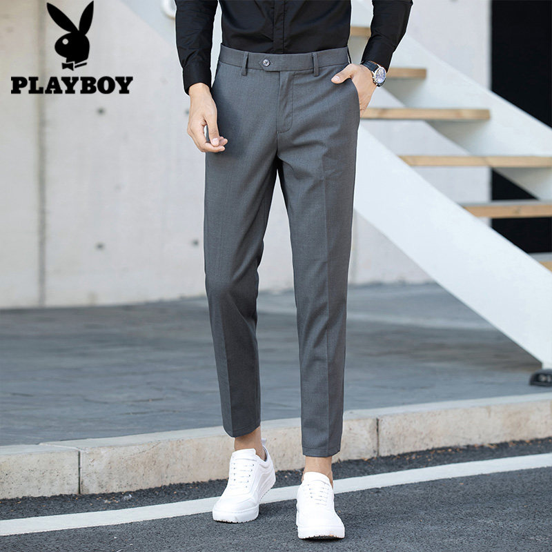 花花公子2020夏季休闲裤男士九分裤韩版修身西裤薄款小脚裤子男潮|msdalam kategori Pakaian Lelaki, seluar santai - dari Buy2taobao.com untuk memberikan perkhidmatan ejen Taobao profesional membeli