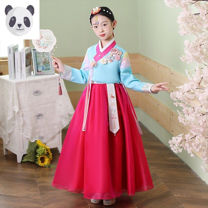 朝鲜服装儿童传统韩服朝鲜服族女童舞蹈少数民族朝鲜族演出民族风