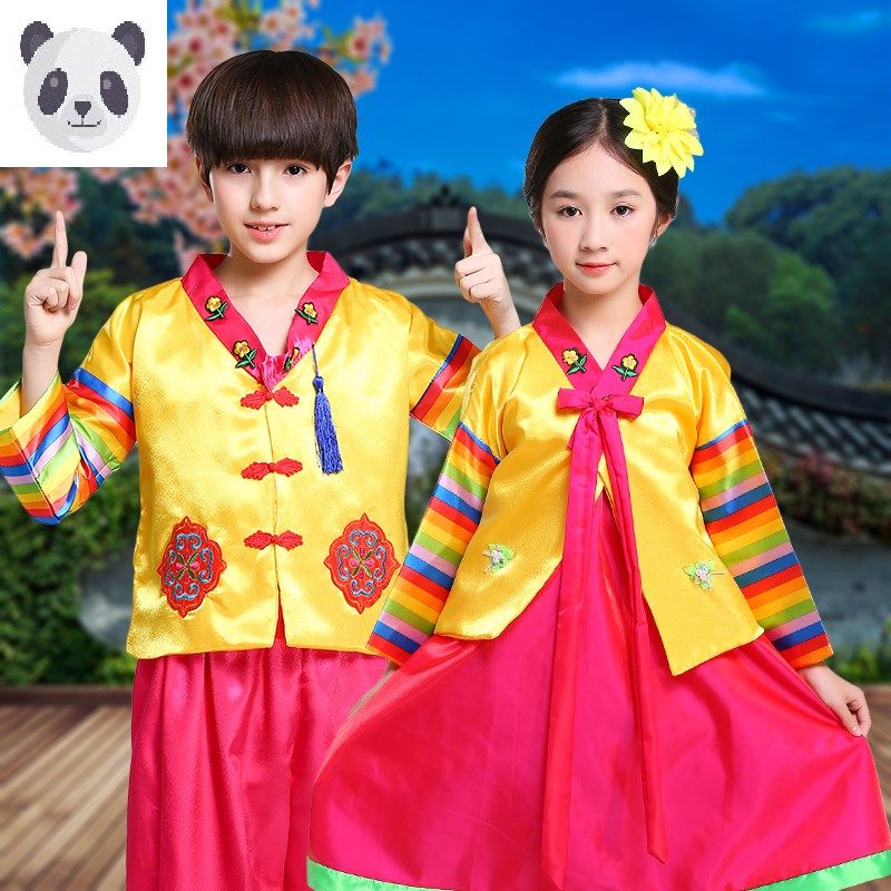 新款儿童韩服幼儿民族表演出服男童朝鲜族表演服女童舞蹈摄影服装