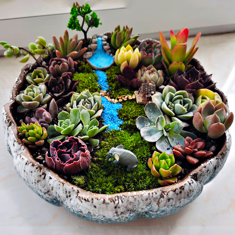 不梵中国风创意简约花盆大号莲花