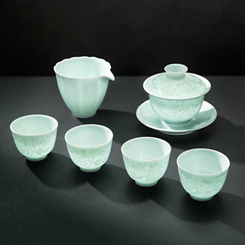 陶瓷影青白瓷功夫茶具套装