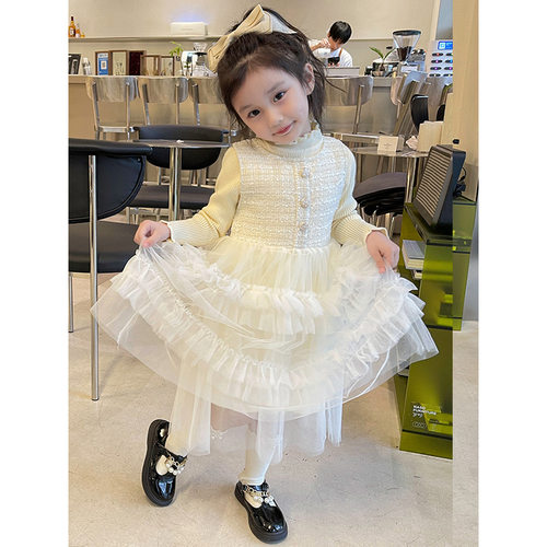 女童公主裙小香风加绒生日礼服裙