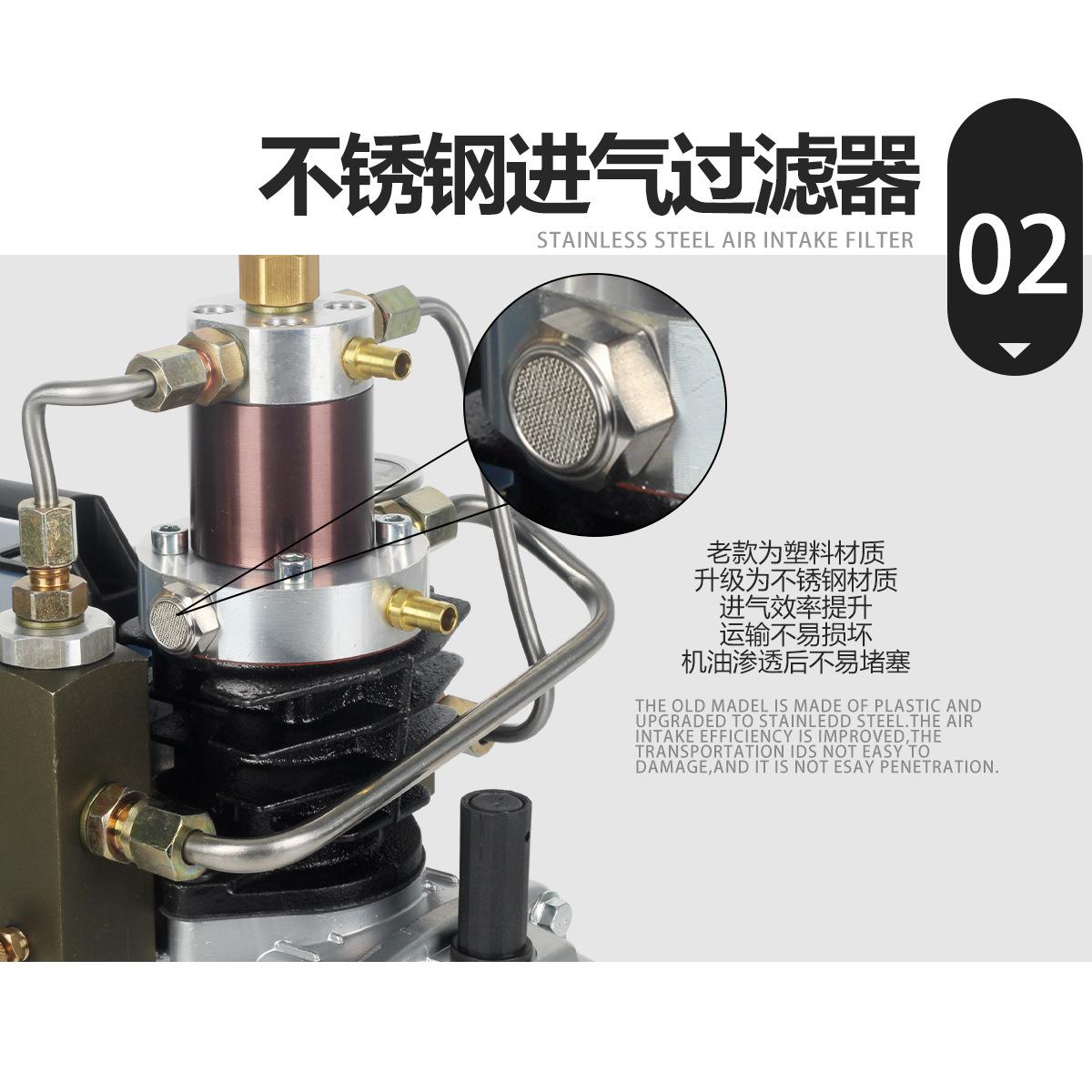 跨境热销高压充气泵30mpa打气机4500psi单缸水冷小微型空气压缩机