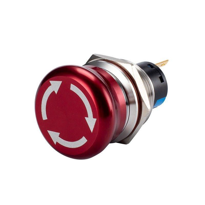 19MM22MM不锈钢金属防水防爆急停按钮开关蘑菇头紧急停止电梯按钮