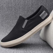 男鞋 子一脚蹬帆布乐福鞋 潮休闲鞋 老北京布鞋 秋季 男士 透气2025新款