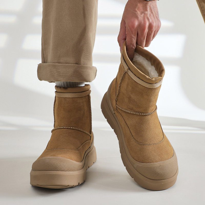 棉鞋男冬季加绒加厚保暖2025新款情侣高帮马丁靴男士东北雪地靴子