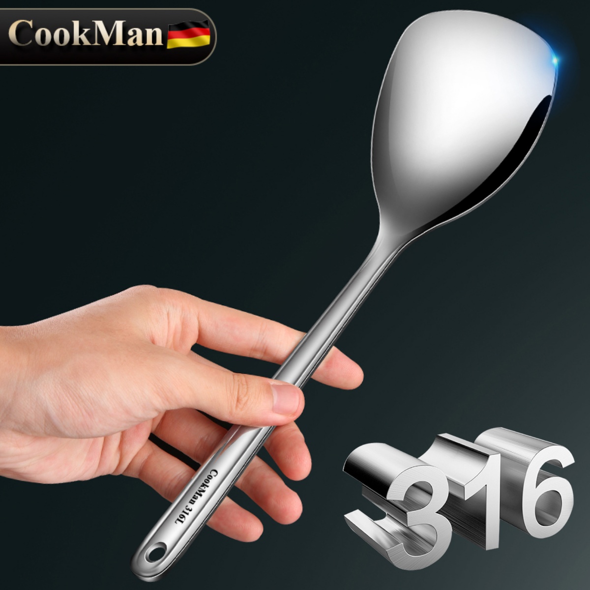德国抗菌316L不锈钢迷你小锅铲