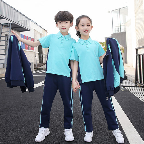 学院风校服套装小学生运动服春秋夏季新款两件套老师服幼儿园园服 - 封面