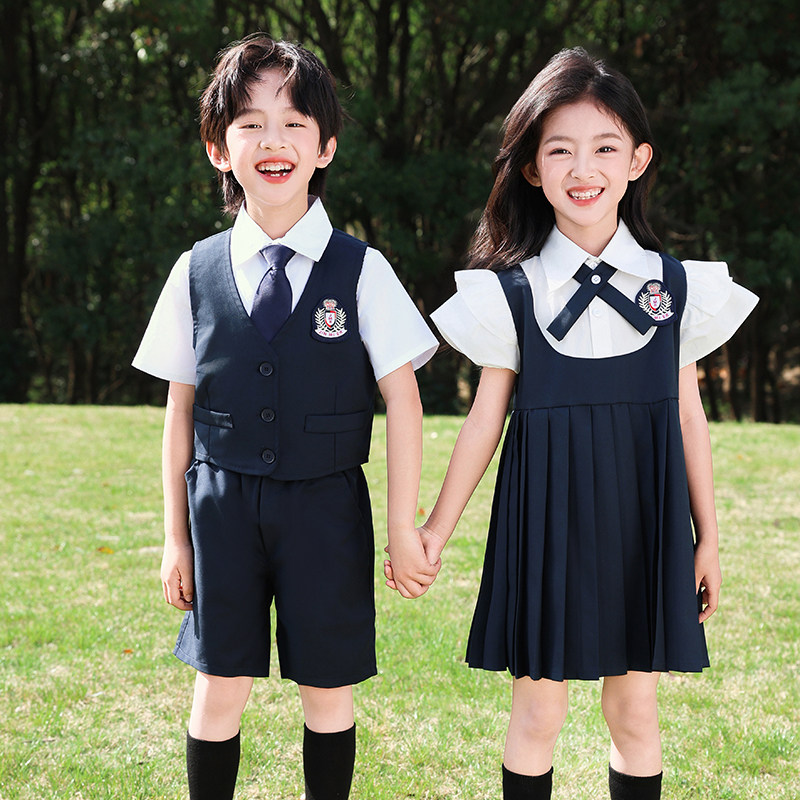 英伦风小学生校服套装夏季新款合唱表演服日韩风制服幼儿园服班服