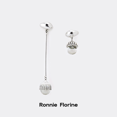Ronnie Florine 原创设计 精致优雅 不对称水晶 松果耳环