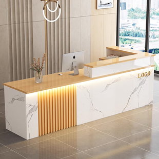 吧台收银台高端简约现代店铺美容院小型柜台公司前台接待台迎宾台