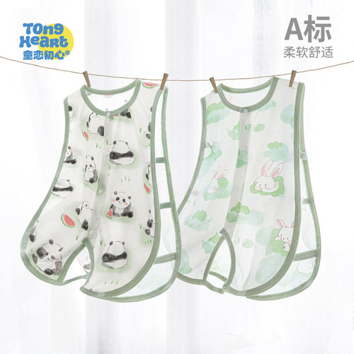 婴儿夏季薄款无袖背心连体衣