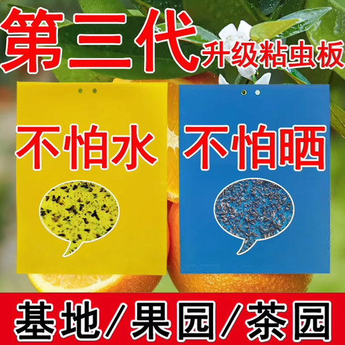 粘虫板黄板双面特粘蓟马蓝板诱虫板果蝇板针蜂贴果园专用茶园大棚