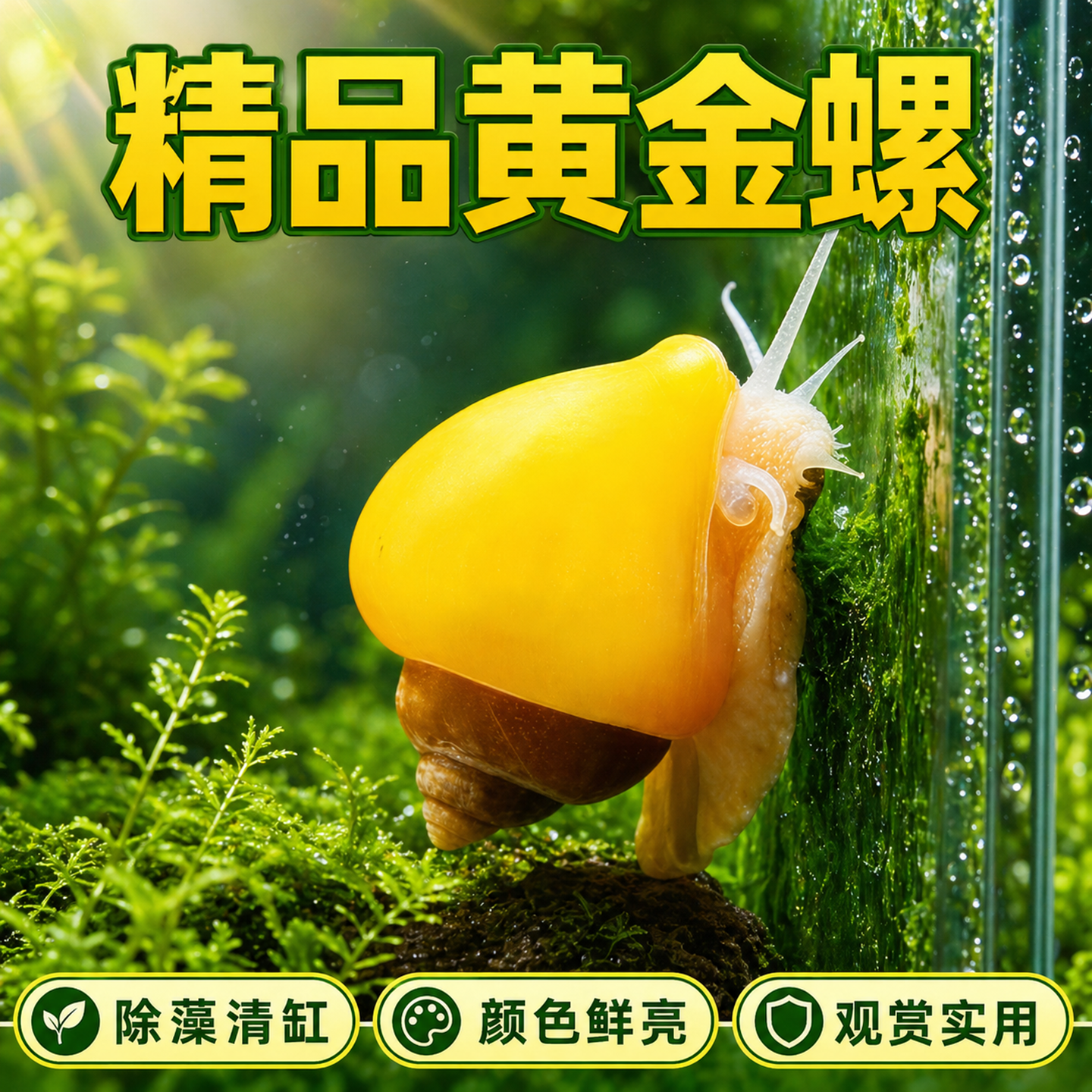 黄金螺除藻观赏螺淡水清道夫鱼缸清洁工吃鱼粪便擦玻璃鱼苗观赏鱼