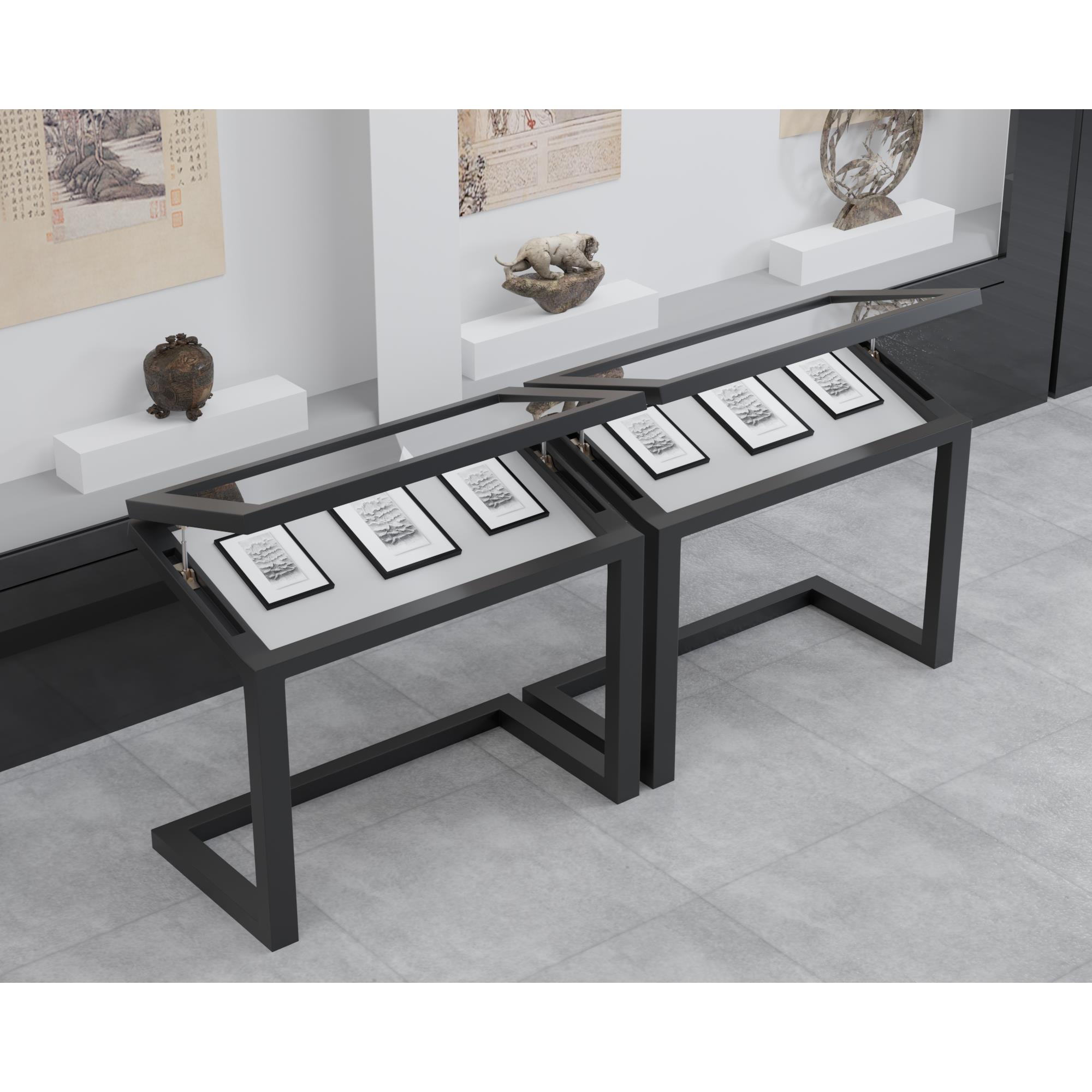 博物馆玻璃展架展览液压文献资料奖章票据企业展厅文物陈列展示柜