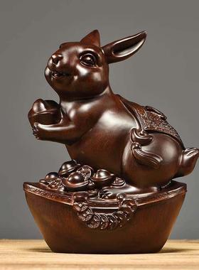 黑檀木雕十二生肖一套鼠牛虎兔龙蛇马羊猴鸡狗猪实木动物装饰摆件