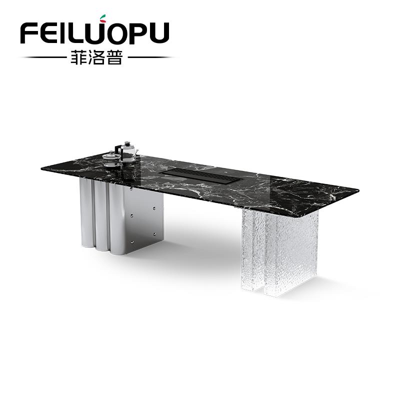 意式极简天然奢石茶台客厅家用简约现代高级感别墅轻奢大理石茶桌