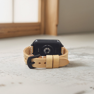 复古中式 真皮树膏皮腕带 手工树膏皮适用小米手环9pro表带女夏季