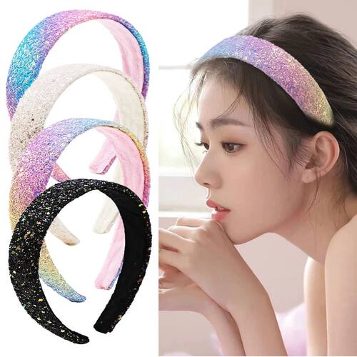 Glitter Headbands for Girls Princess Sparkly Wide Headband K