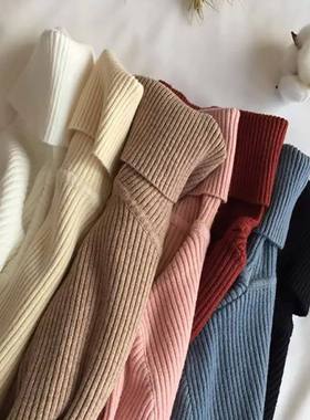 2024 Autumn Winter Thick Sweater Women Knitted Ribbed Pullov