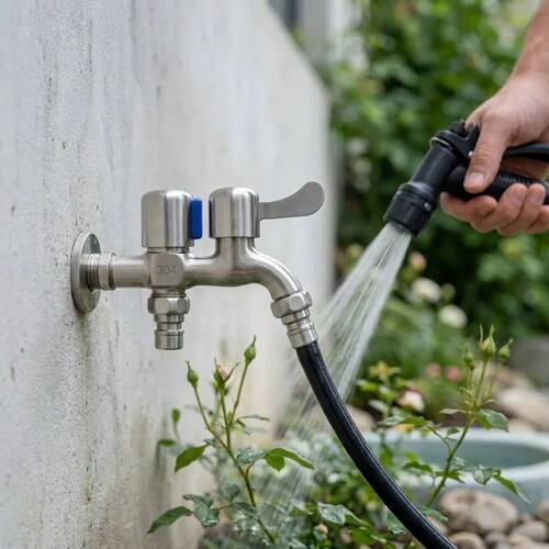 Stainless Steel Faucet Double Outlet Dual Control Water Tap