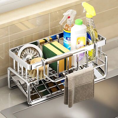 Stainless Steel Kitchen Sink Organizer: 24cm/12cm/10cm Drain