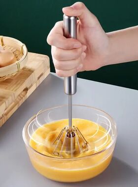 Kitchen Stainless Steel Whisk Creamer Semi-automatic Rotary