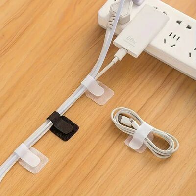 10 Piece Black/white Self-adhesive Nylon Cable Tie, Suitable