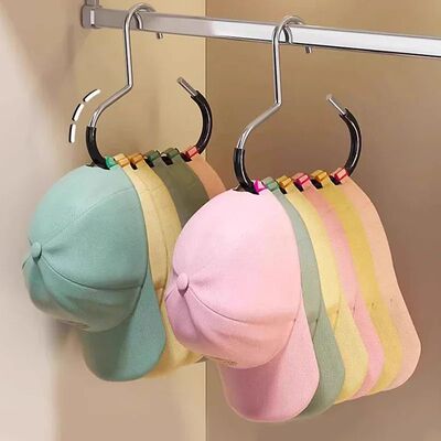 2Pcs Multi-Hat Hanger Hooks, Space-Saving Closet Organizer f