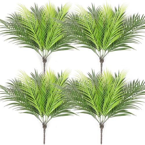 2PCS Artificial Tropical Palm Plants Plastic Shrubs Fern Lea