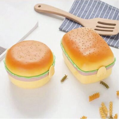 Creative and cute hamburger lunch box, portable lunch box fo