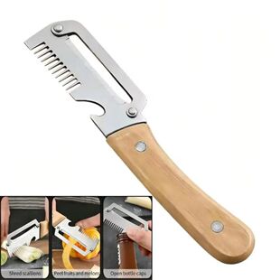 3-in-1 Vegetable Peeler Wooden Handle with Bottle Opener Kit
