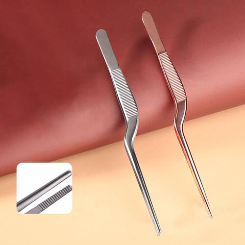Ear Nose Earpick Wax Removal Forceps Angled Clamp Nasal Tool