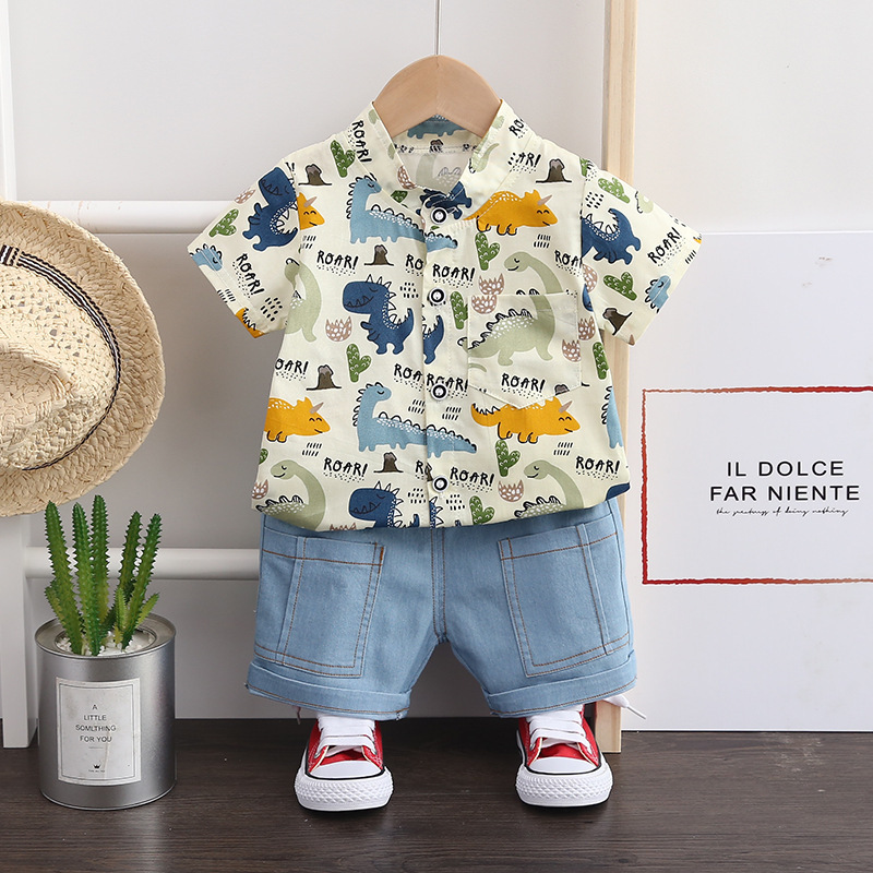 Toddler Baby Boy Summer Shirt Leaf Infant Boys Clothes Set