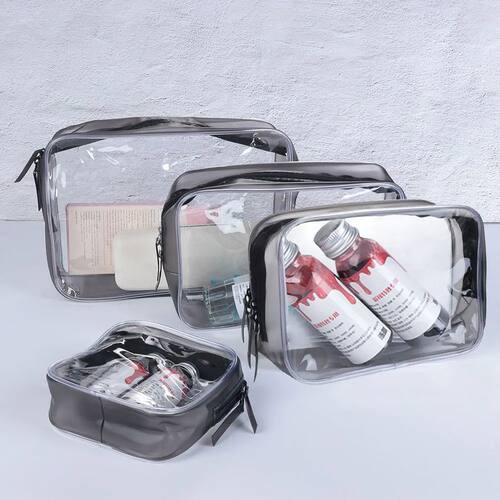 Environmental Protection PVC Transparent Zipper Cosmetic Bag