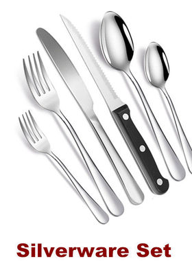 Silverware Set with Steak Knives Flatware Cutlery Set