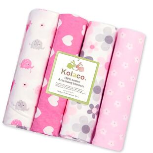 4pcs/pack 100% Cotton Receiving Baby Blanket Newborn 76x76cm
