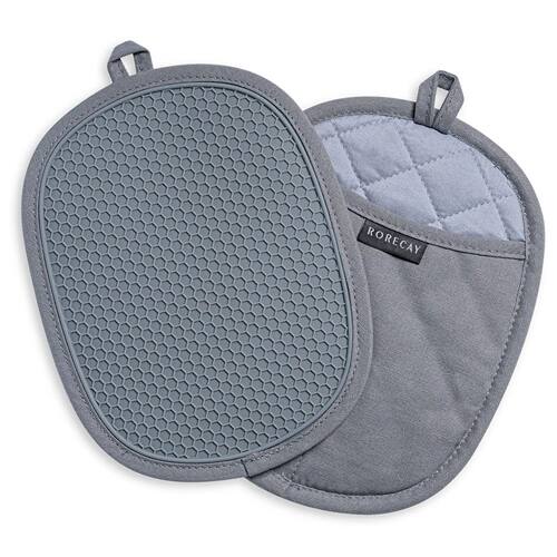 2 Pack Silicone Pot Holders Heat Resistant Oven Hot Pads wit
