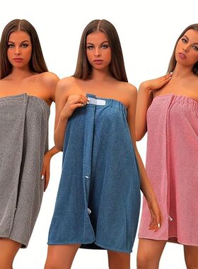 1/2pcs Women's Microfiber Bath Gowns Strapless Bath Robes Be