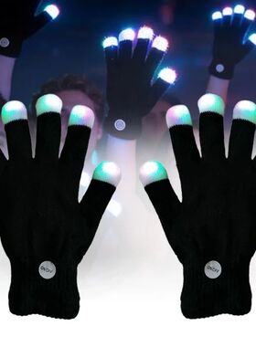 2026 New LED Finger Light Gloves 7 Colors Flashing Gloves fo