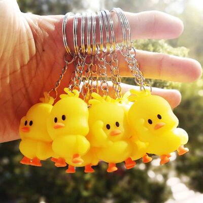 Little Yellow Duck Keychain PVC Soft Glue Cartoon Animal Pho