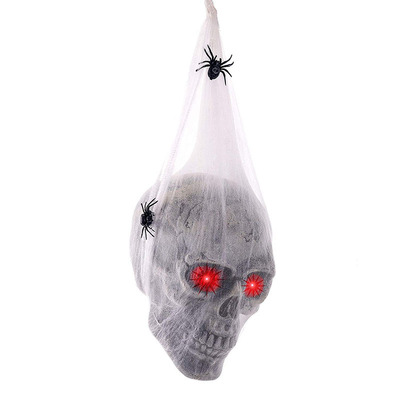 Halloween spider webs-Cotton skulls Witch pendant glow sound