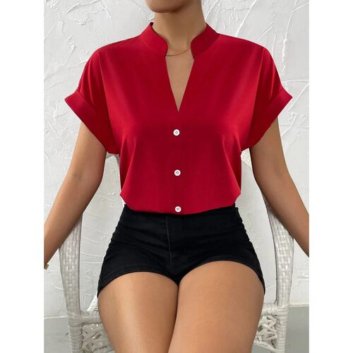Women Solid Folds PU Leather Button Turn Down Collar Bodycon