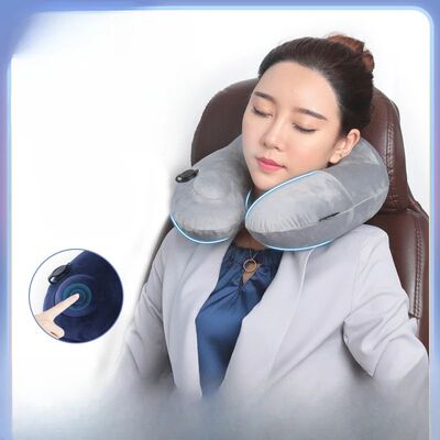 U-shaped Inflatable Pillow Travel Head Pillow Nap Artifact P